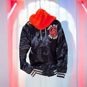 Mens Bioworld Tokyo Jujutsu Kaisen High School Bomber Jacket Hooded Anime Sz L